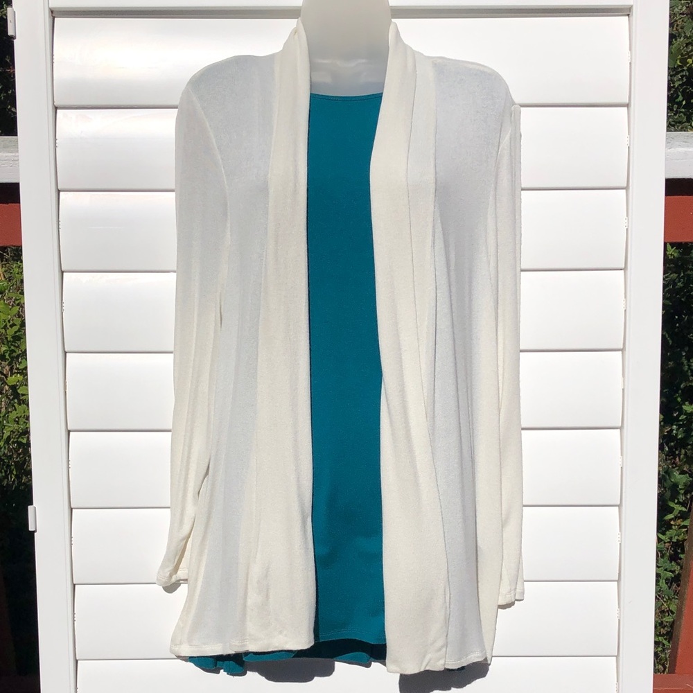 J. Jill Cream Open Front Cardigan NWT